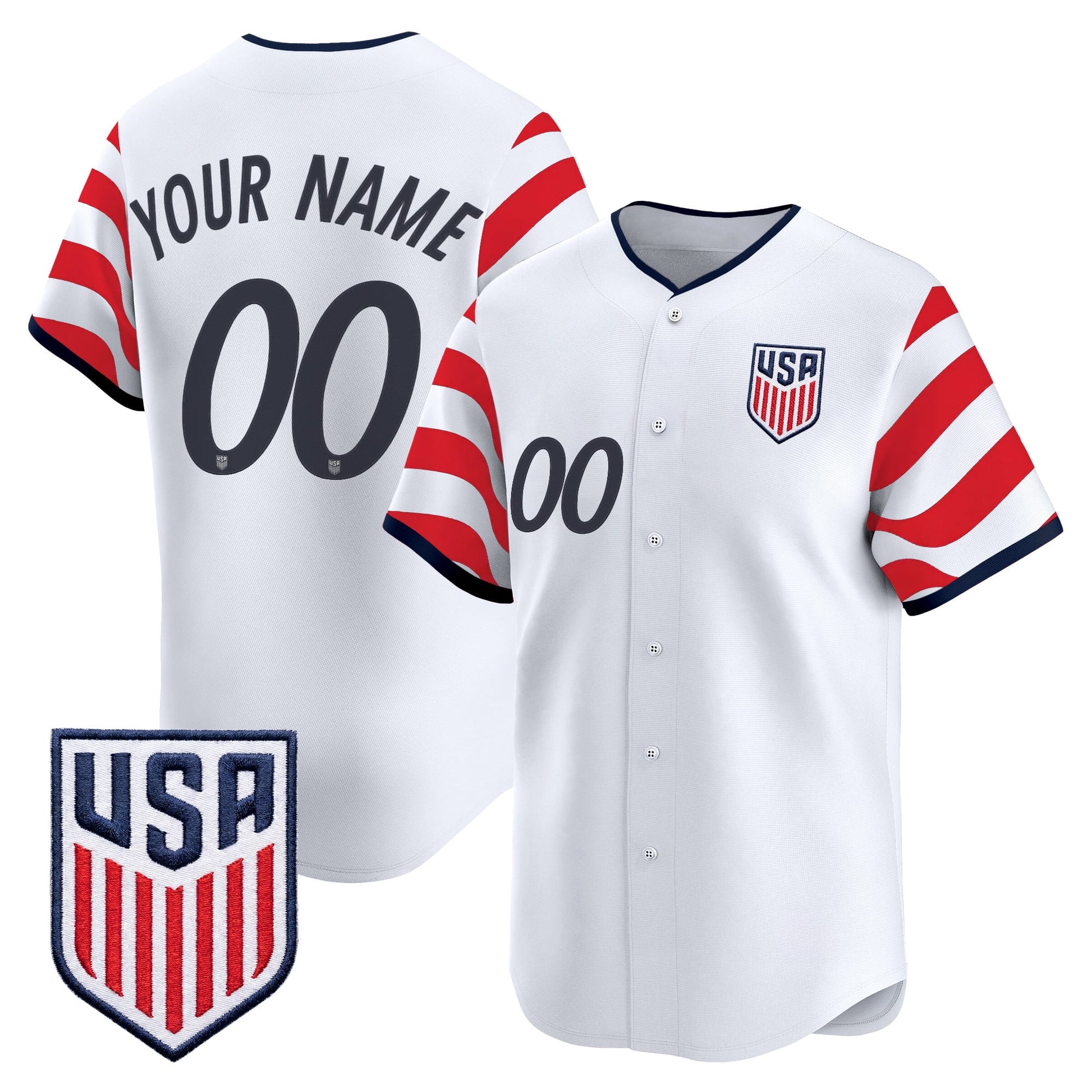 USMNT 2026 World Cup Vapor Custom Baseball Jersey - Stitched