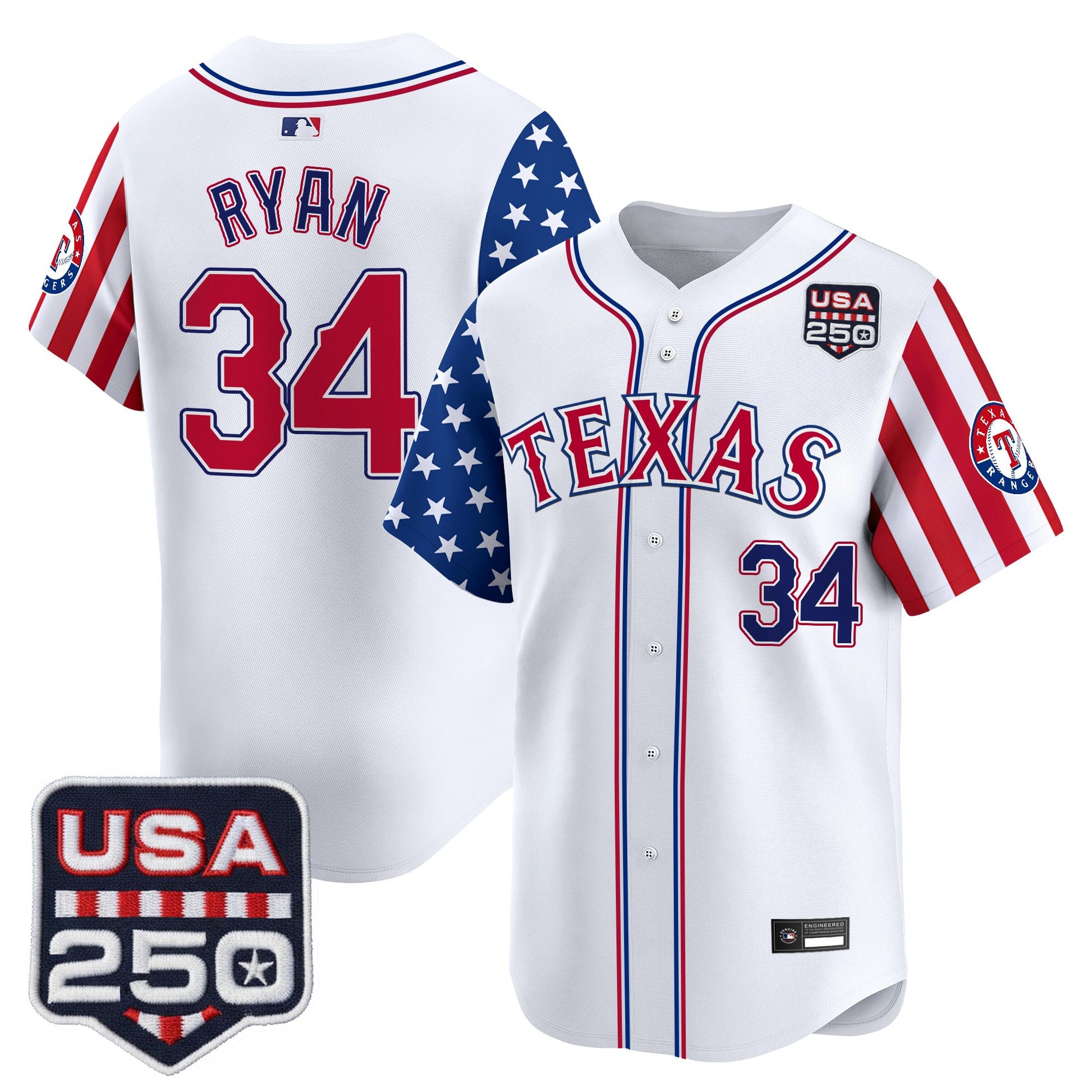 Texas Rangers "America 250 Edition" Vapor Premier Limited Jersey - All Stitched