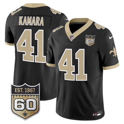 New Orleans Saints 60th Anniversary Patch Vapor Jersey - Gameday Golds Edition - All Stitched