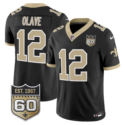 New Orleans Saints 60th Anniversary Patch Vapor Jersey - Gameday Golds Edition - All Stitched
