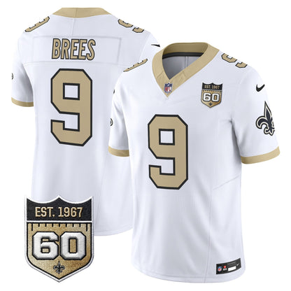 New Orleans Saints 60th Anniversary Patch Vapor Jersey - Gameday Golds Edition - All Stitched