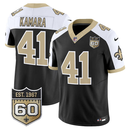 New Orleans Saints 60th Anniversary Patch Vapor Jersey - Gameday Golds Edition - All Stitched