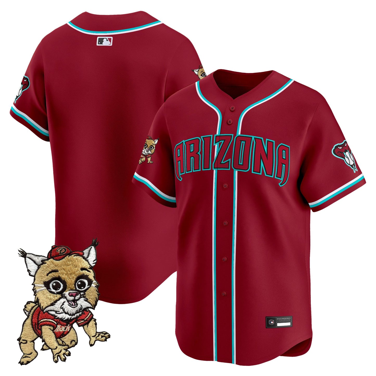Diamondbacks Baxter The Bobcat Patch Vapor Premier Limited Jersey - All Stitched