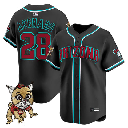 Diamondbacks Baxter The Bobcat Patch Vapor Premier Limited Jersey - All Stitched