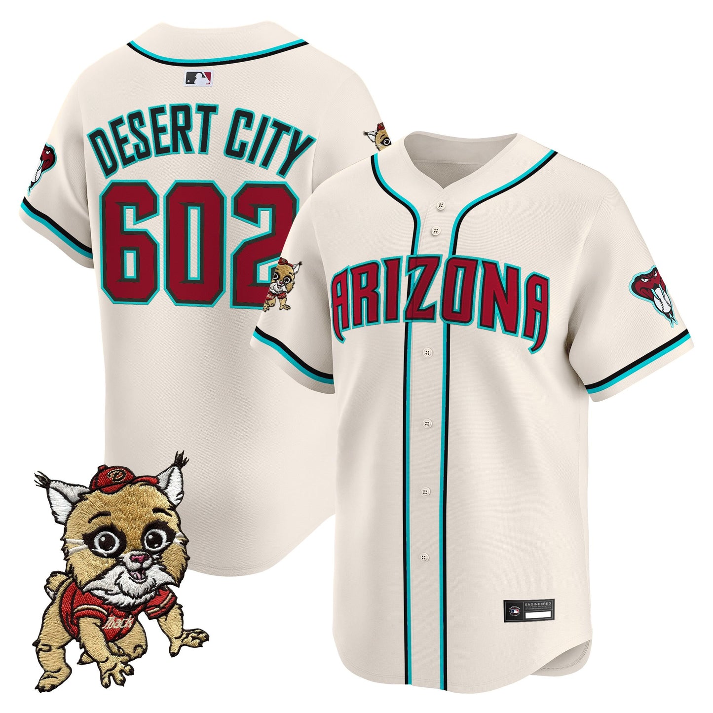Diamondbacks Baxter The Bobcat Patch Vapor Premier Limited Jersey - All Stitched