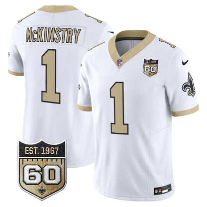 New Orleans Saints 60th Anniversary Patch Vapor Jersey - Gameday Golds Edition - All Stitched