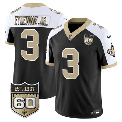 New Orleans Saints 60th Anniversary Patch Vapor Jersey - Gameday Golds Edition - All Stitched