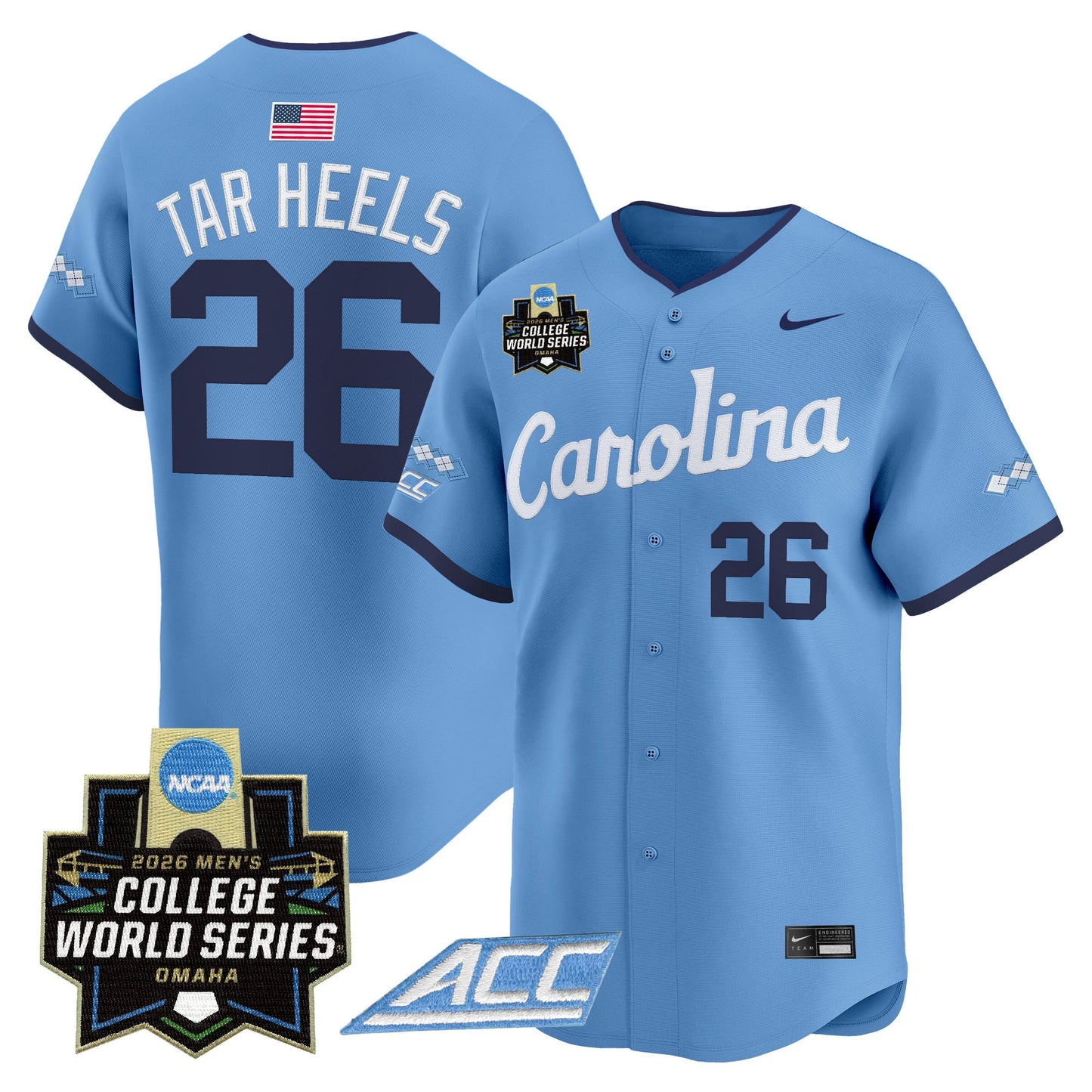 North Carolina Tar Heels 2026 World Series Vapor Premier Limited Jersey - All Stitched