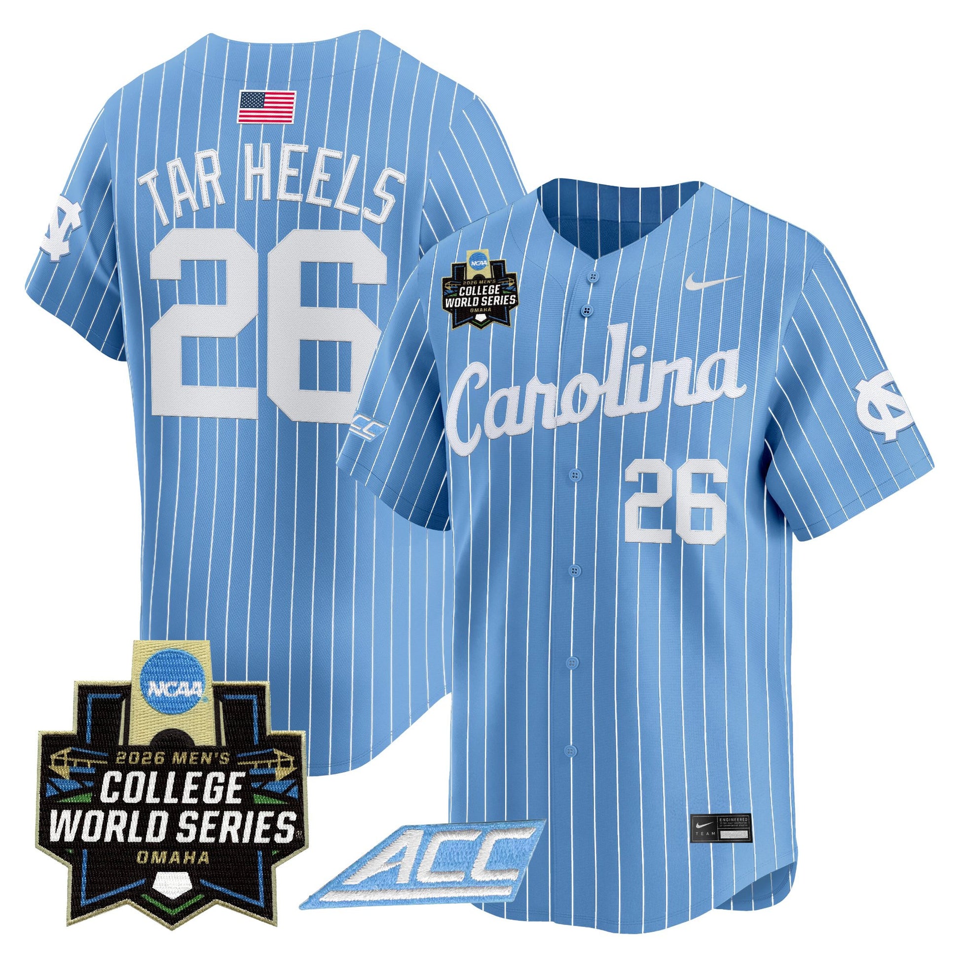 North Carolina Tar Heels 2026 World Series Vapor Premier Limited Jersey - All Stitched