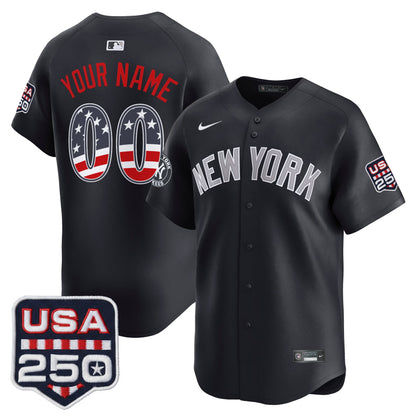New York Yankees USA 250 Fourth of July Vapor Premier Limited Custom Jersey - All Stitched