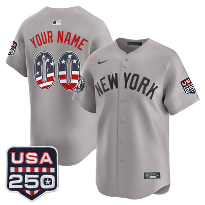New York Yankees USA 250 Fourth of July Vapor Premier Limited Custom Jersey - All Stitched