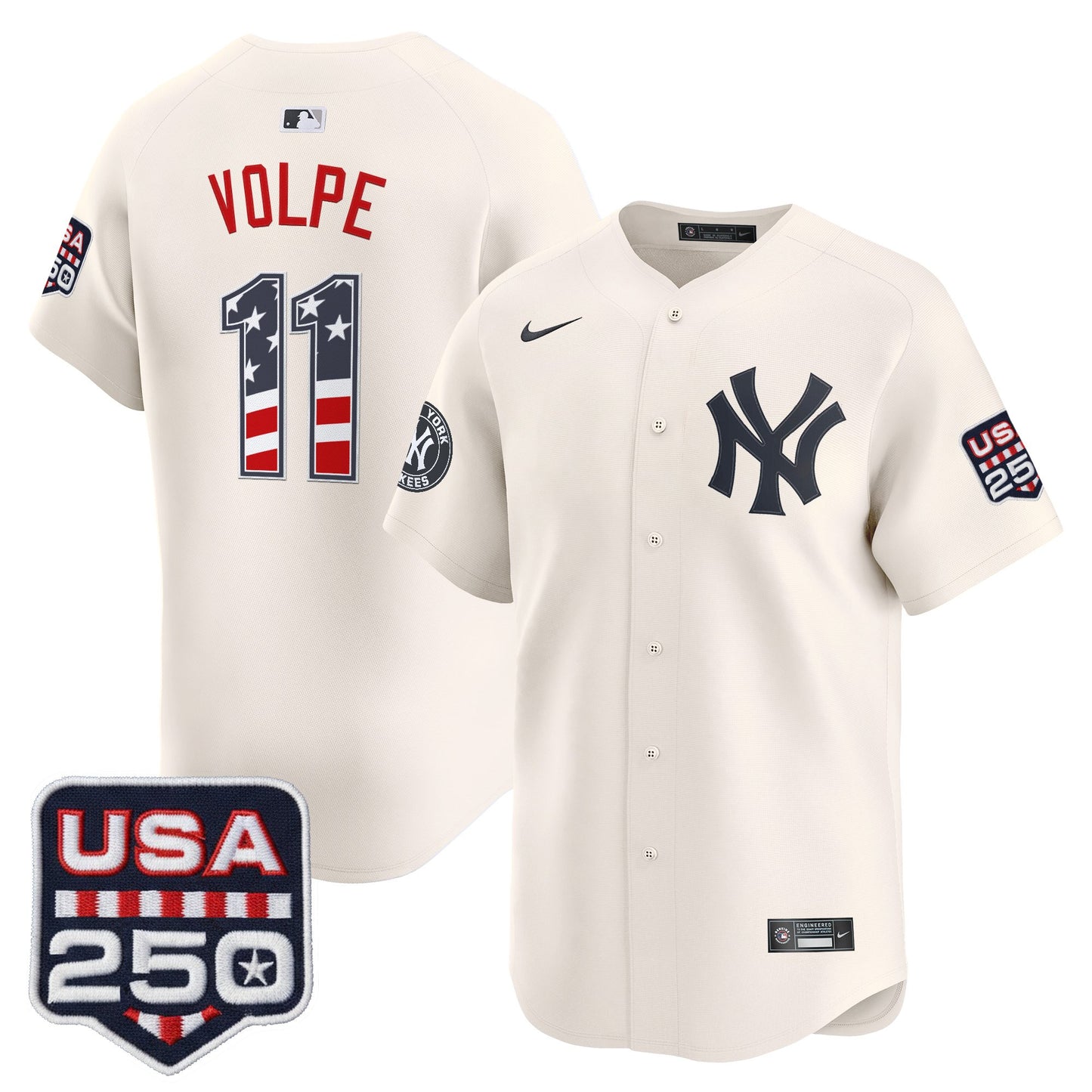 Men's New York Yankees USA 250 Fourth of July Vapor Premier Limited Jersey - All Stitched