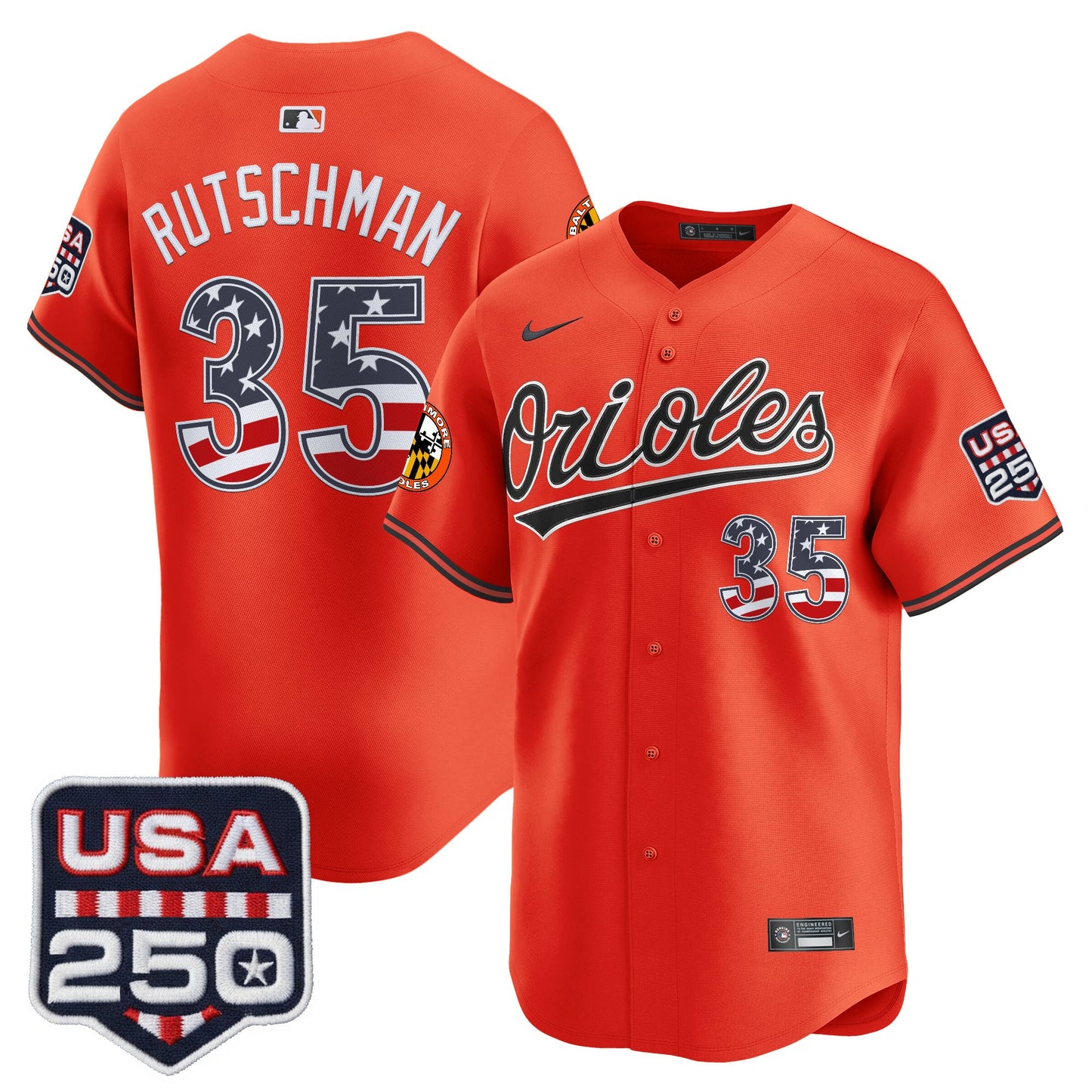 Baltimore Orioles USA 250 Fourth of July Vapor Premier Limited Jersey - All Stitched