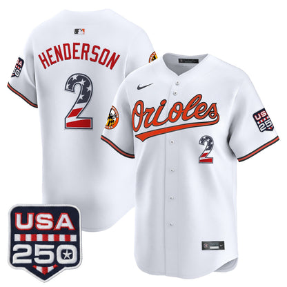 Baltimore Orioles USA 250 Fourth of July Vapor Premier Limited Jersey - All Stitched