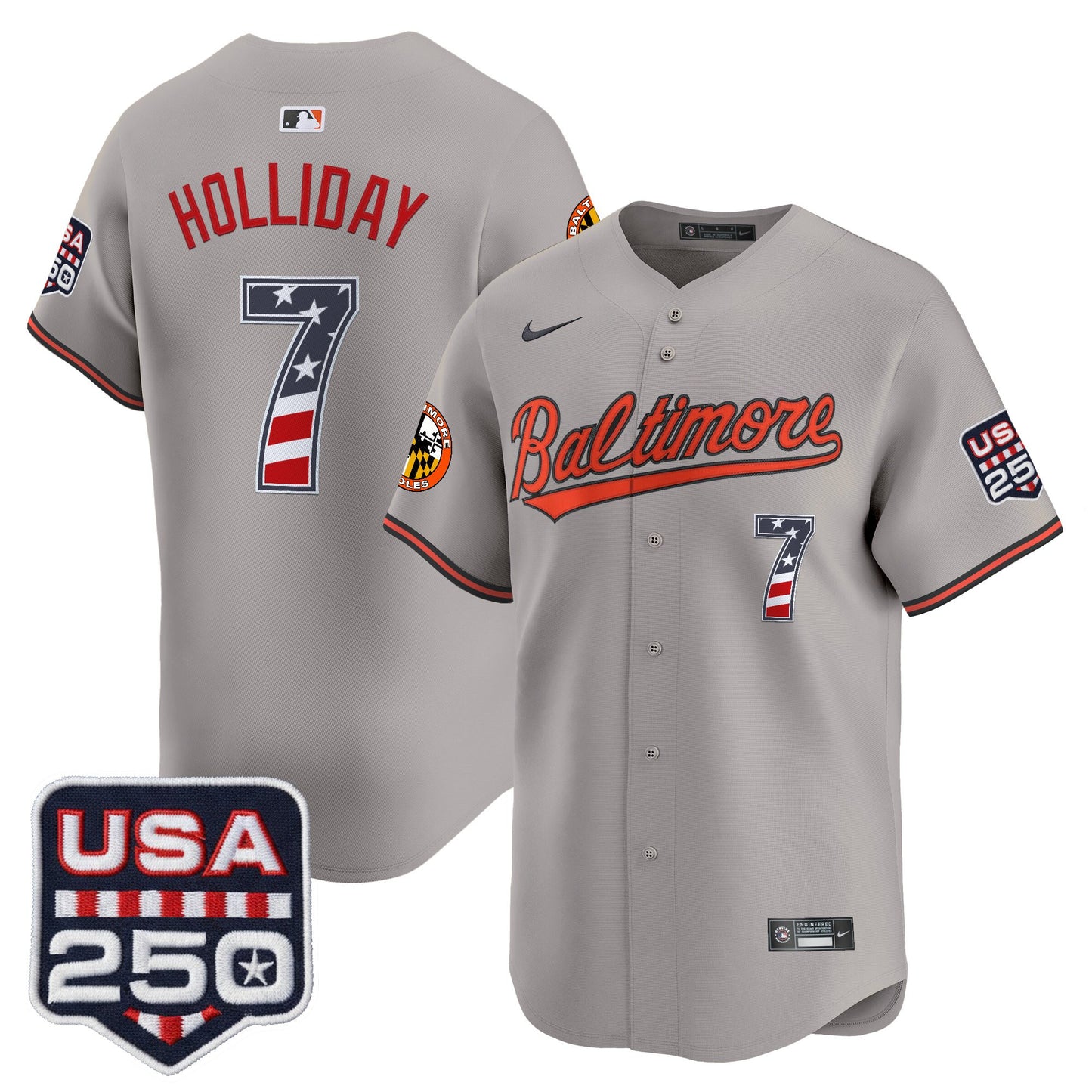 Baltimore Orioles USA 250 Fourth of July Vapor Premier Limited Jersey - All Stitched