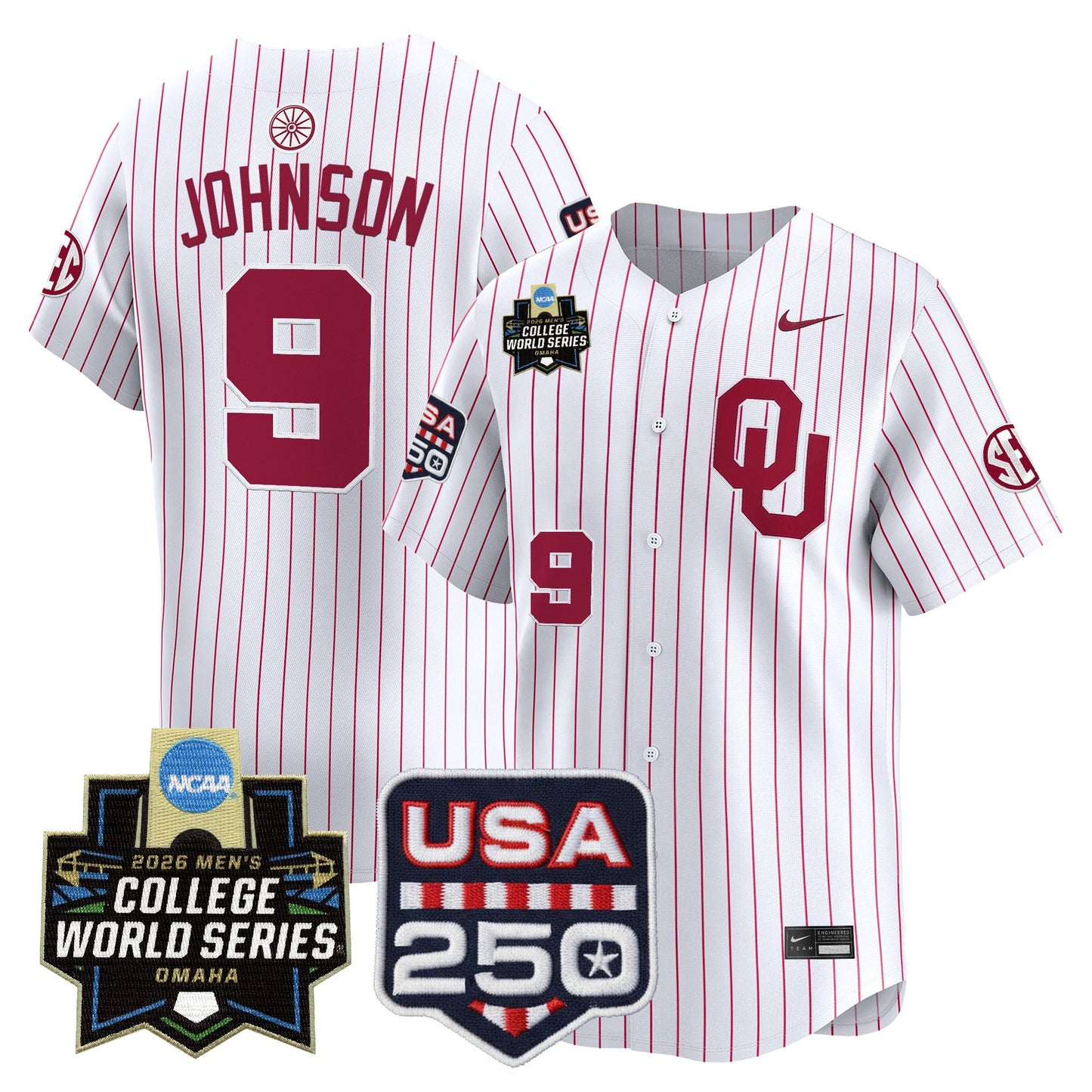 Oklahoma Sooners 2026 World Series Vapor Premier Limited Jersey - 250 America Patch - All Stitched
