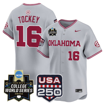 Oklahoma Sooners 2026 World Series Vapor Premier Limited Jersey - 250 America Patch - All Stitched