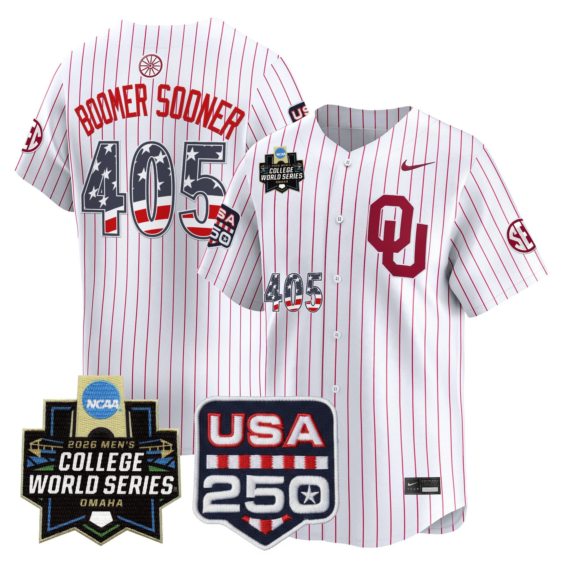 Oklahoma Sooners USA 250 Fourth of July Vapor Premier Limited Jersey - 2026 World Series Patch - All Stitched