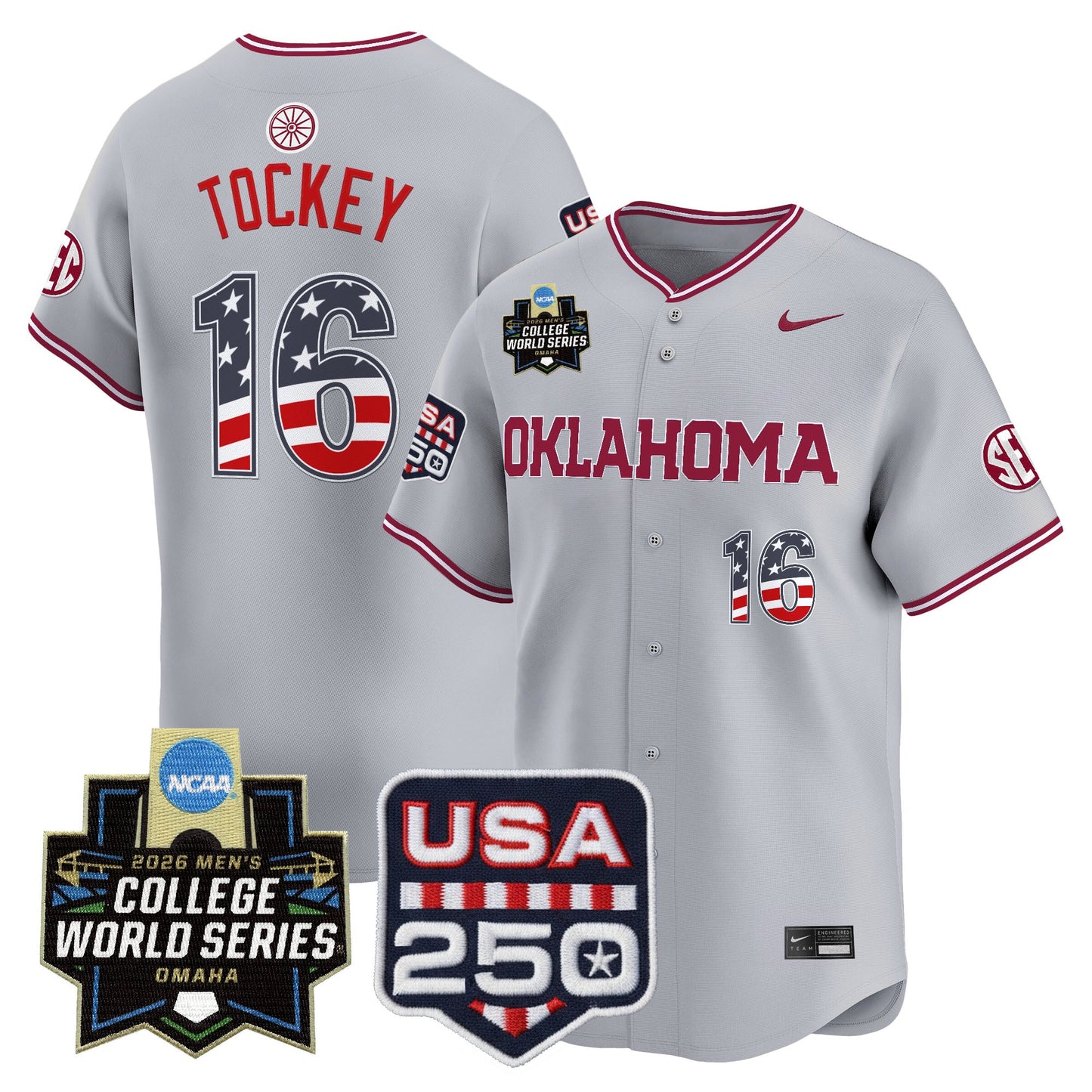 Oklahoma Sooners USA 250 Fourth of July Vapor Premier Limited Jersey - 2026 World Series Patch - All Stitched