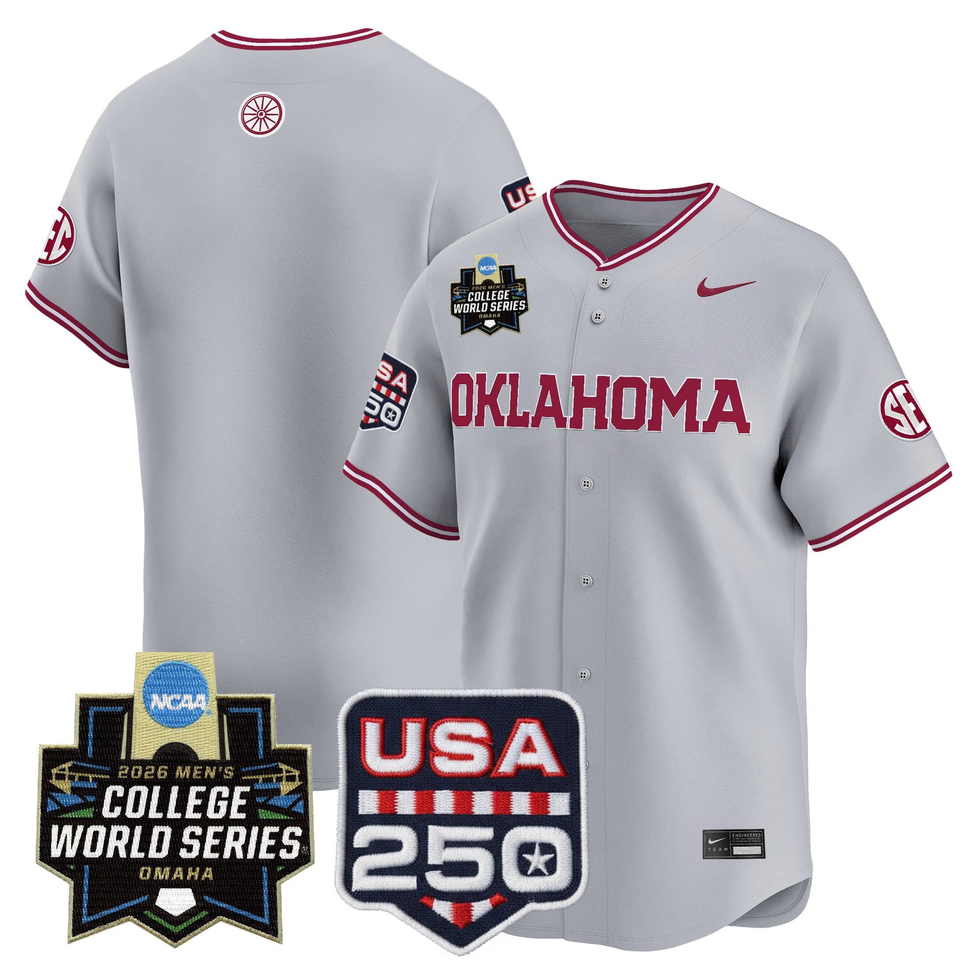 Oklahoma Sooners USA 250 Fourth of July Vapor Premier Limited Jersey - 2026 World Series Patch - All Stitched