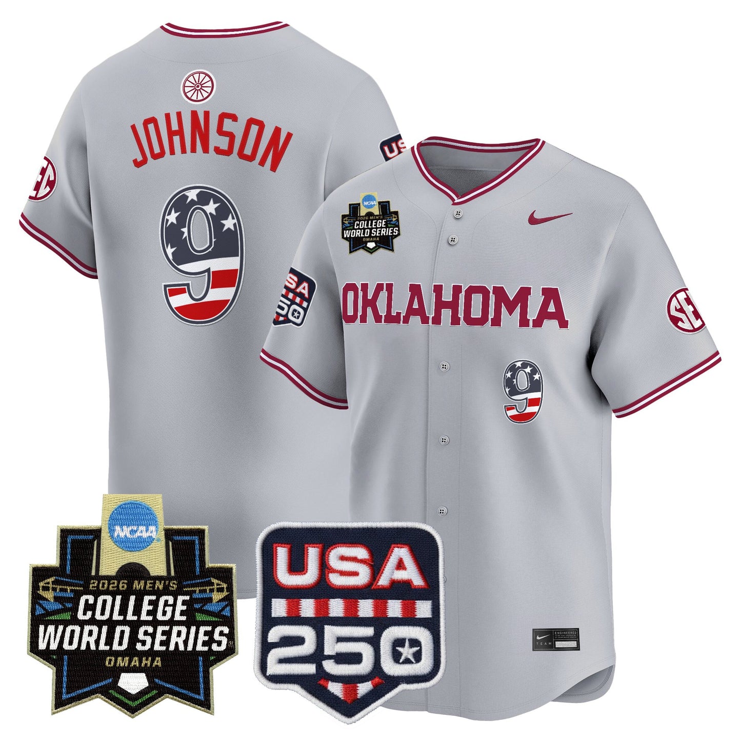 Oklahoma Sooners USA 250 Fourth of July Vapor Premier Limited Jersey - 2026 World Series Patch - All Stitched
