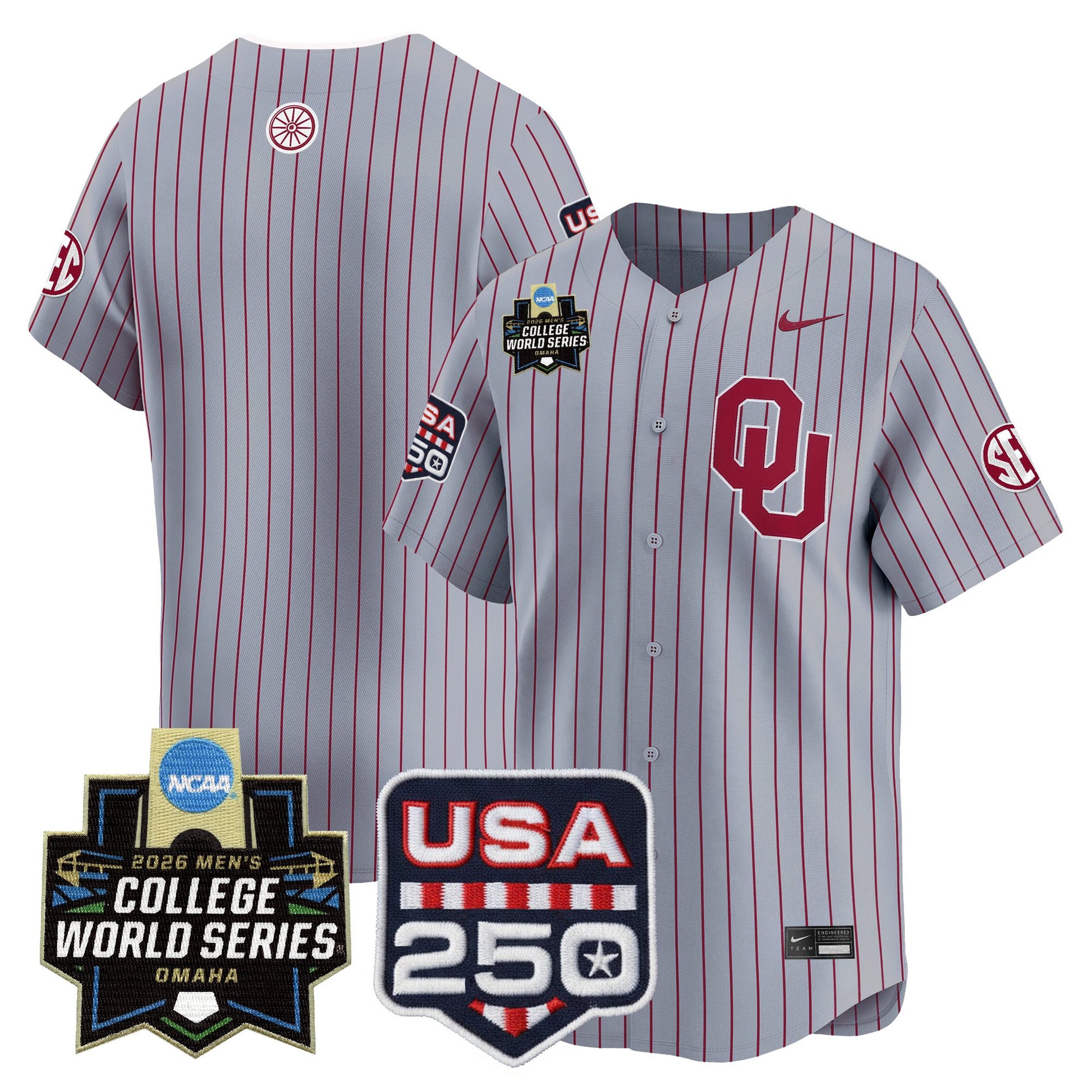 Oklahoma Sooners USA 250 Fourth of July Vapor Premier Limited Jersey - 2026 World Series Patch - All Stitched