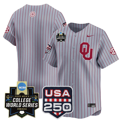 Oklahoma Sooners USA 250 Fourth of July Vapor Premier Limited Jersey - 2026 World Series Patch - All Stitched