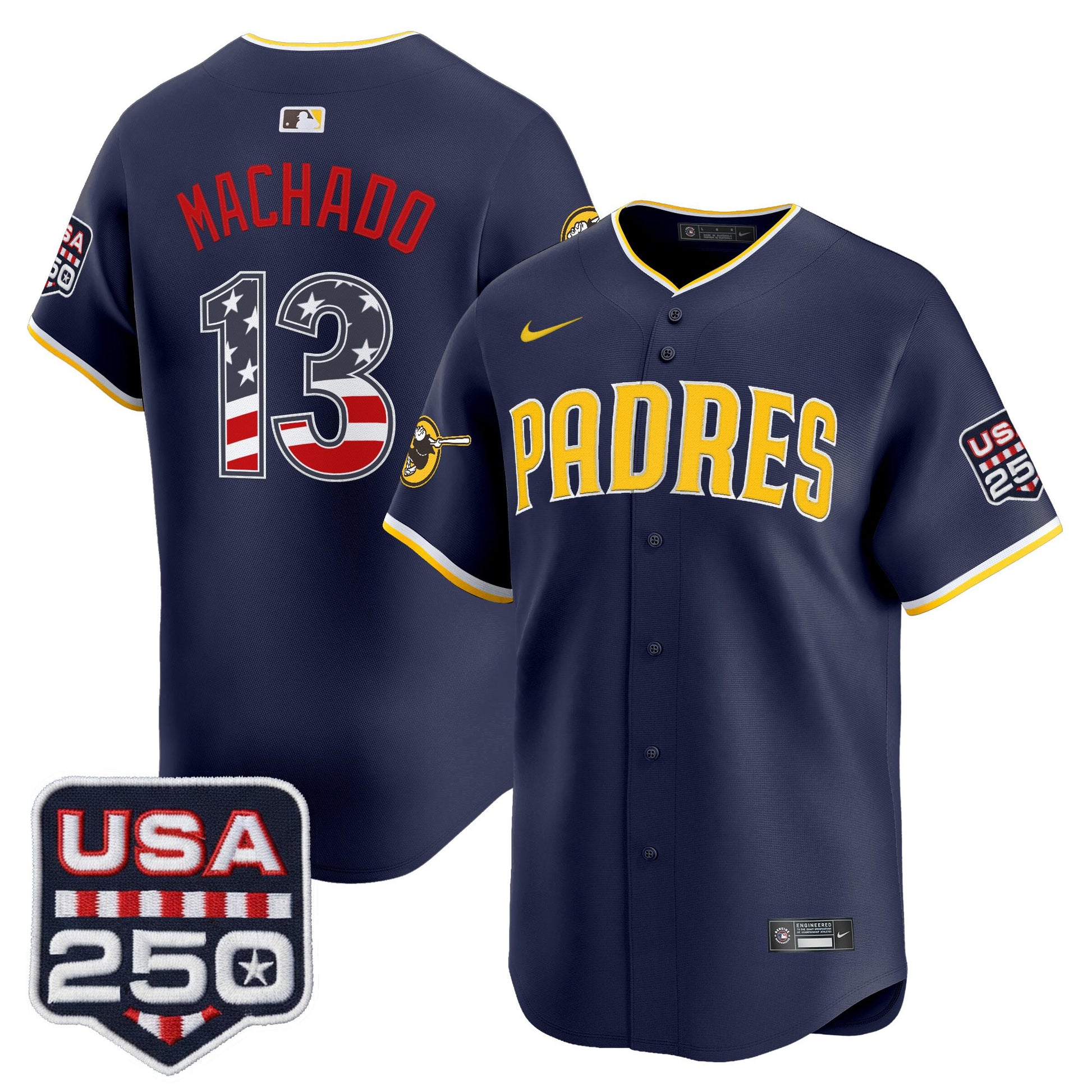 San Diego Padres USA 250 Fourth of July Vapor Premier Limited Jersey - All Stitched