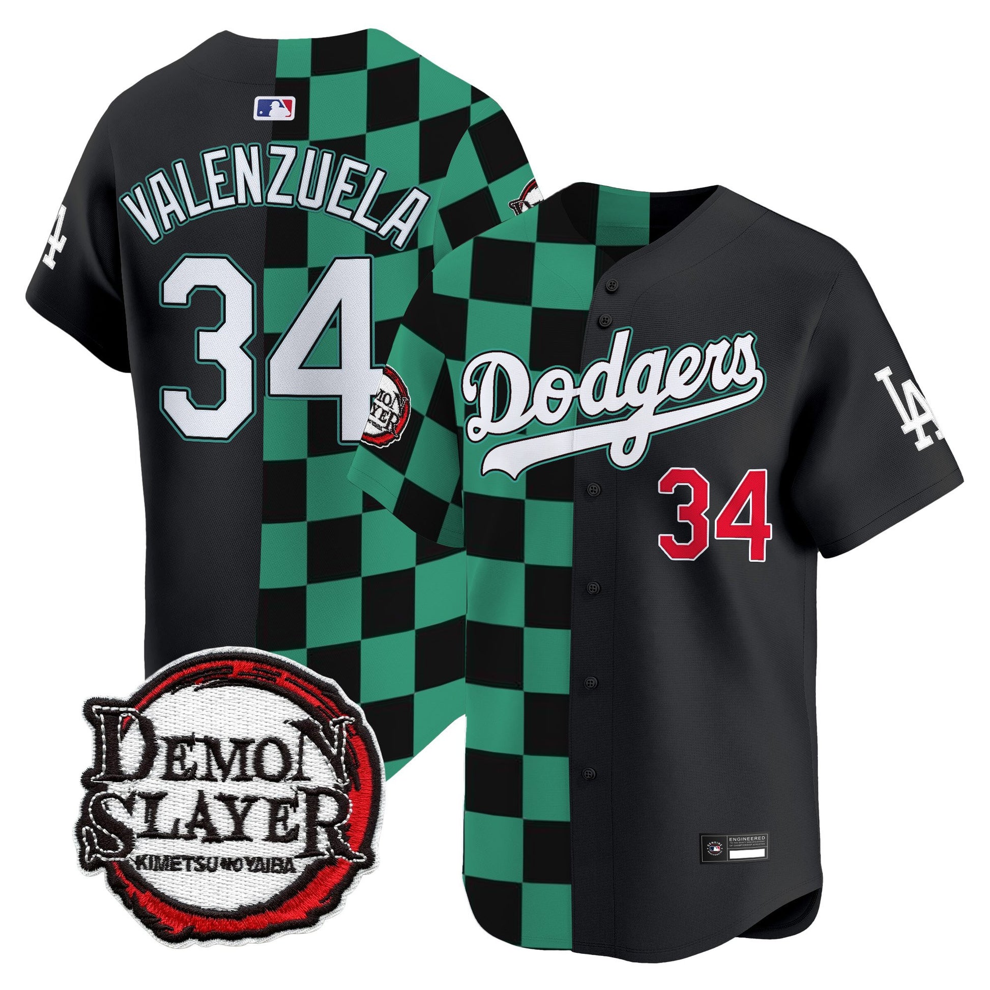 Los Angeles Dodgers x Demon Slayer Vapor Premier Limited Jersey - Stitched