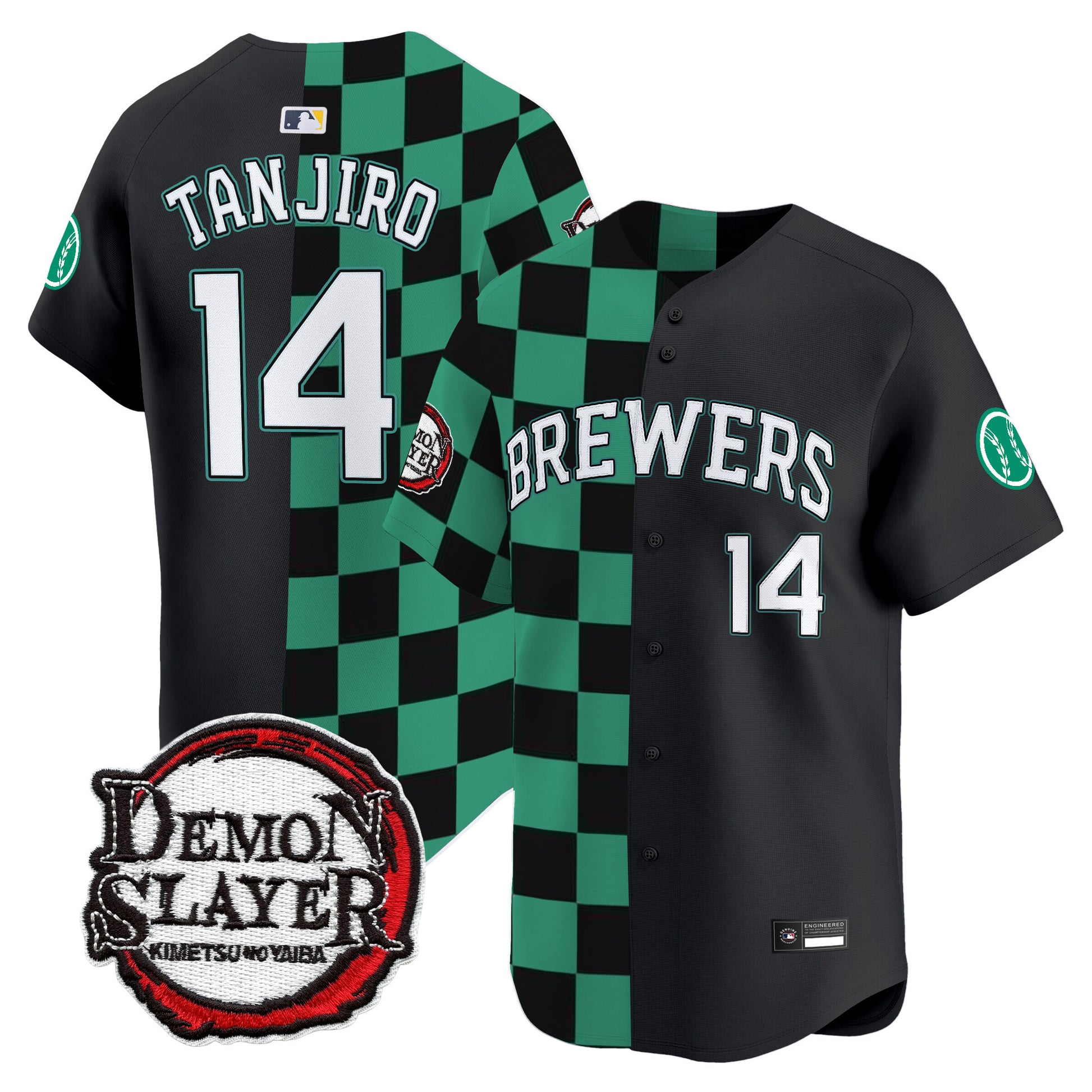 Milwaukee Brewers x Demon Slayer Vapor Premier Limited Jersey - Stitched