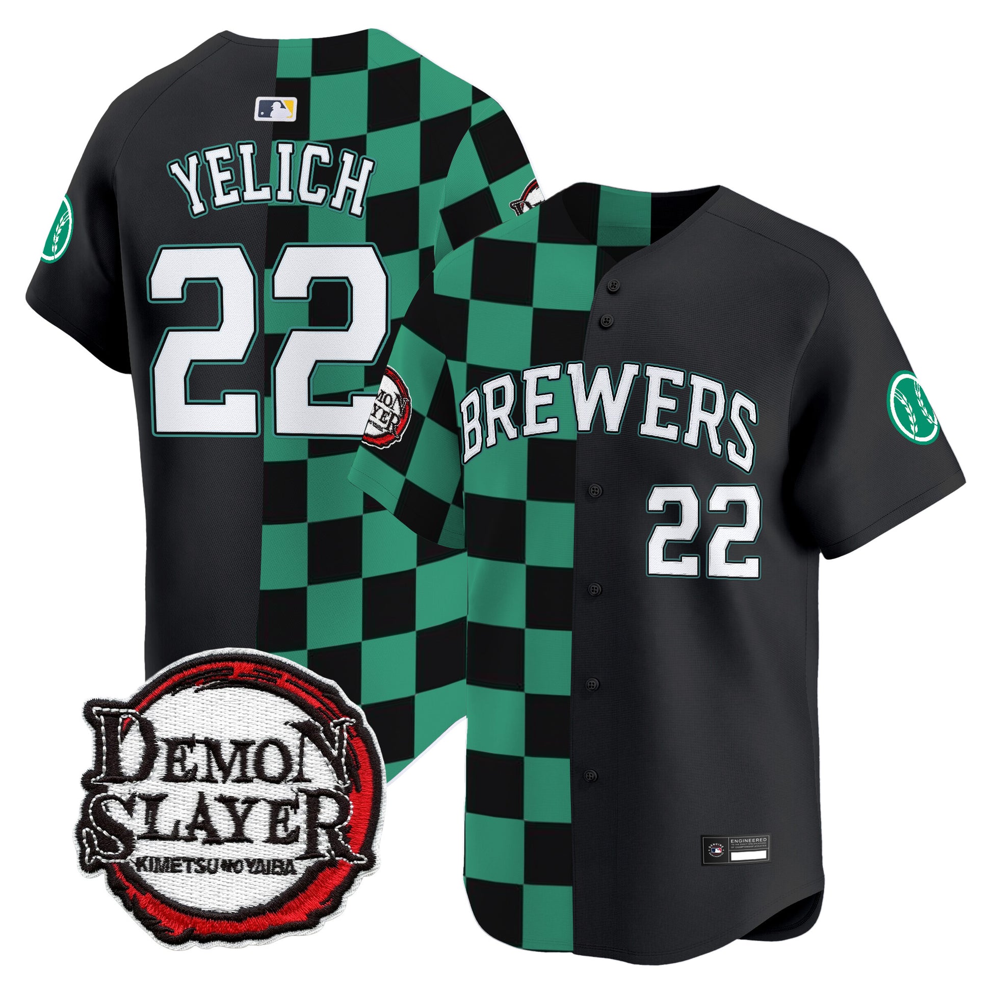 Milwaukee Brewers x Demon Slayer Vapor Premier Limited Jersey - Stitched