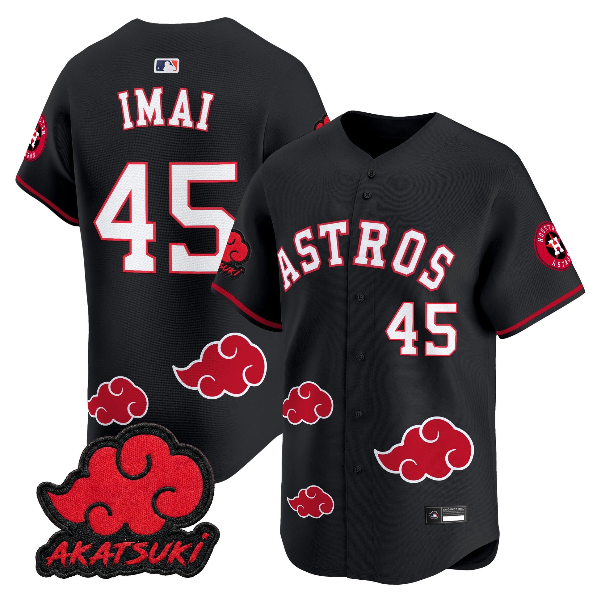 Houston Astros x Naruto Akatsuki Edition Vapor Premier Limited Jersey - Stitched