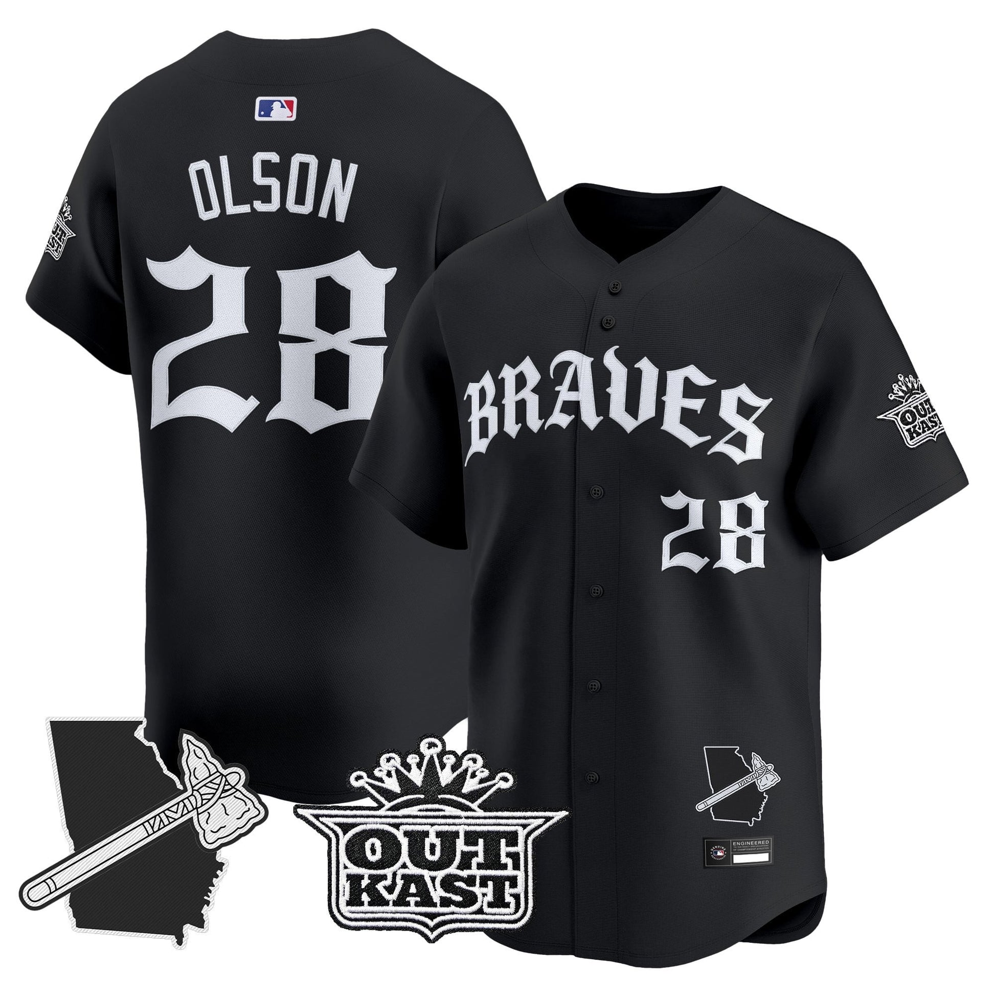  Atlanta Braves 'Old English Edition' Vapor Premier Limited Jersey - All Stitched