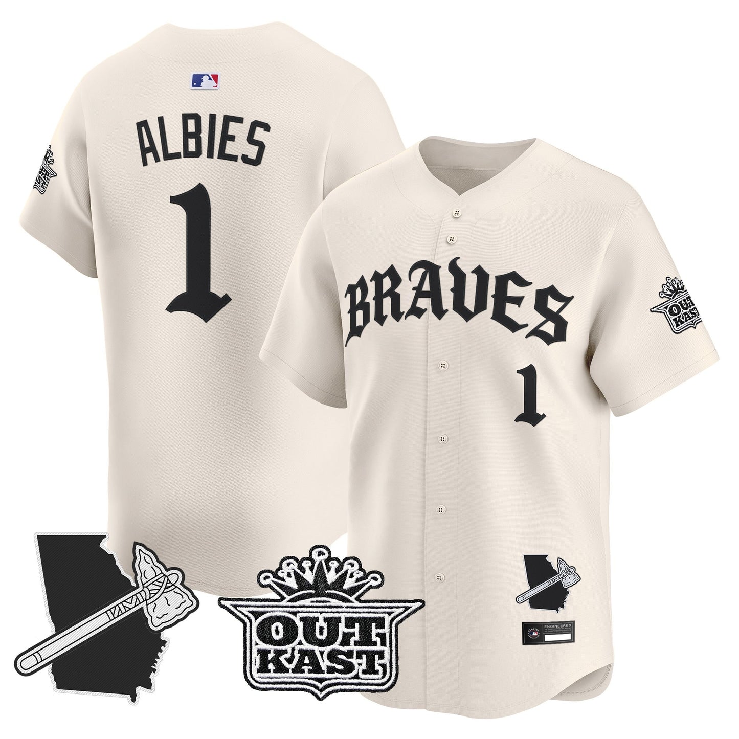  Atlanta Braves 'Old English Edition' Vapor Premier Limited Jersey - All Stitched