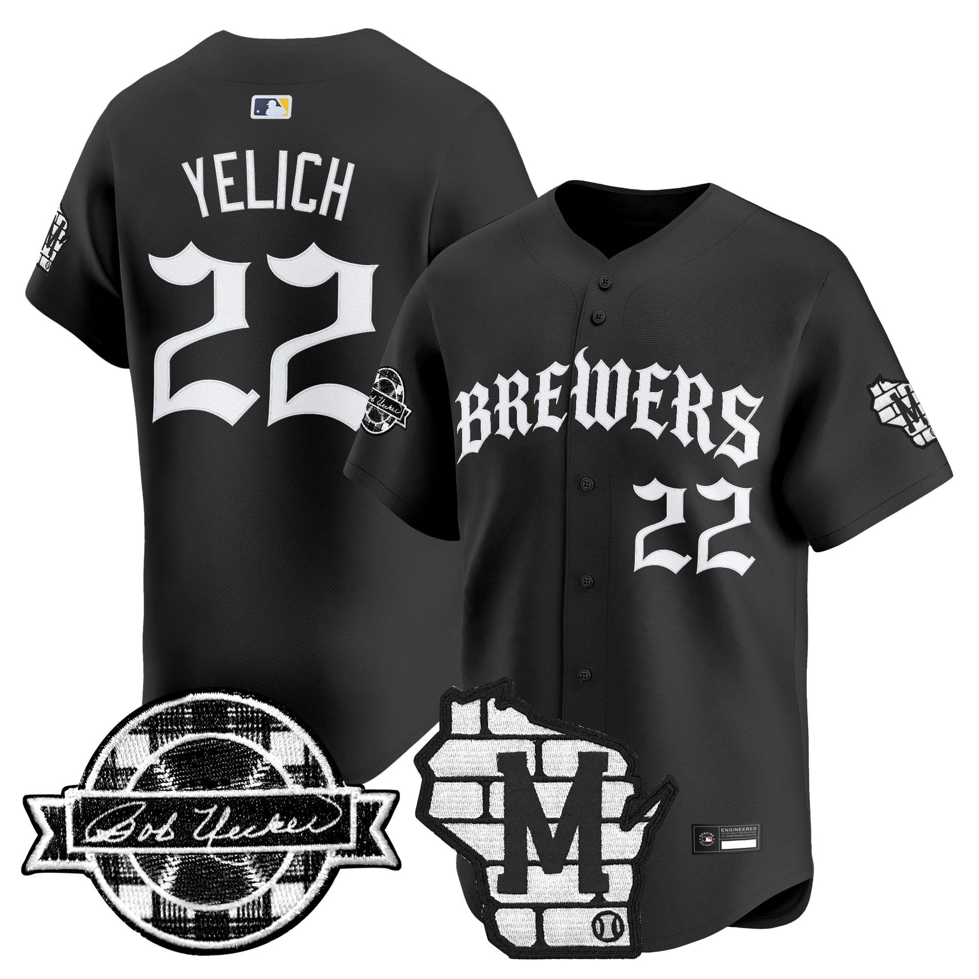 Milwaukee Brewers 'Old English Edition' Vapor Premier Limited Jersey - All Stitched
