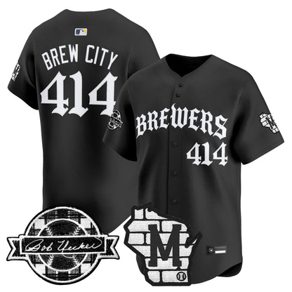 Milwaukee Brewers 'Old English Edition' Vapor Premier Limited Jersey - All Stitched