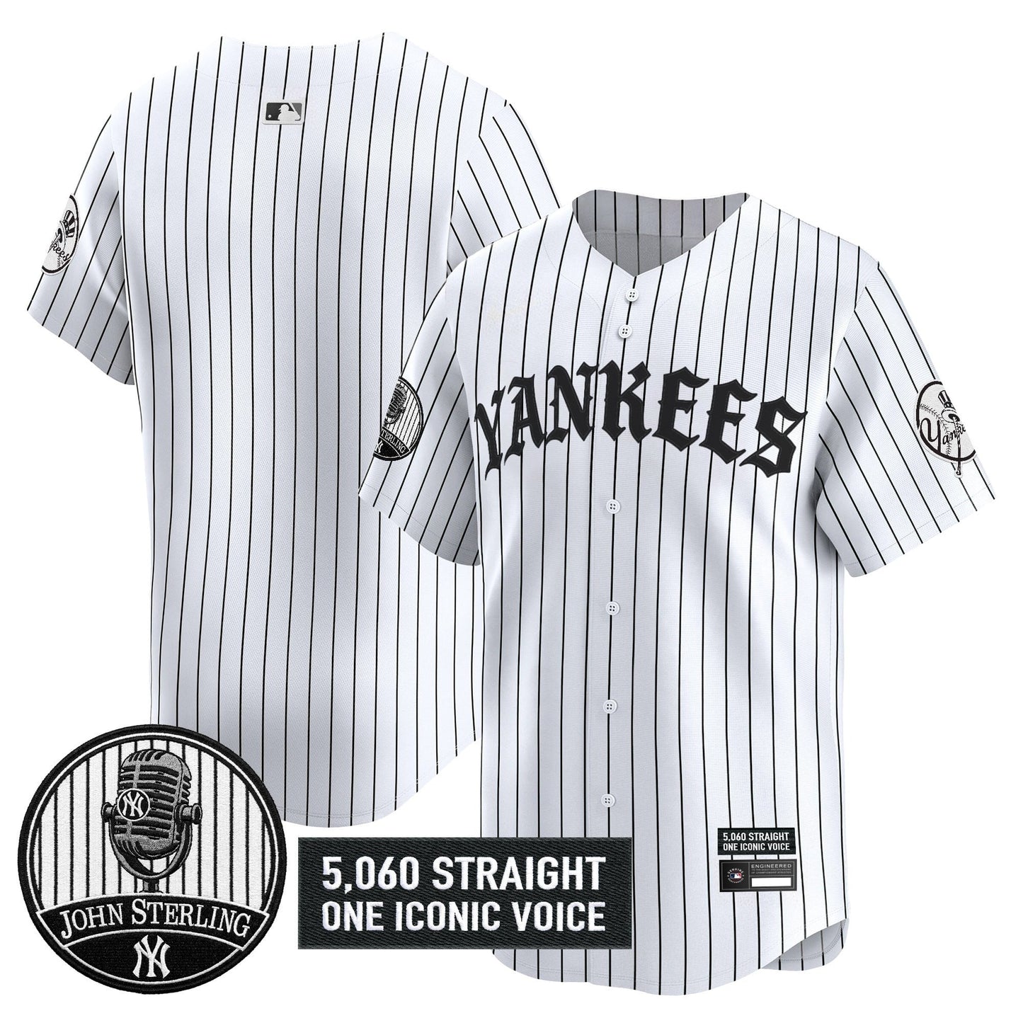 New York Yankees 'Old English Edition' Vapor Premier Limited Jersey - John Sterling Patch - All Stitched