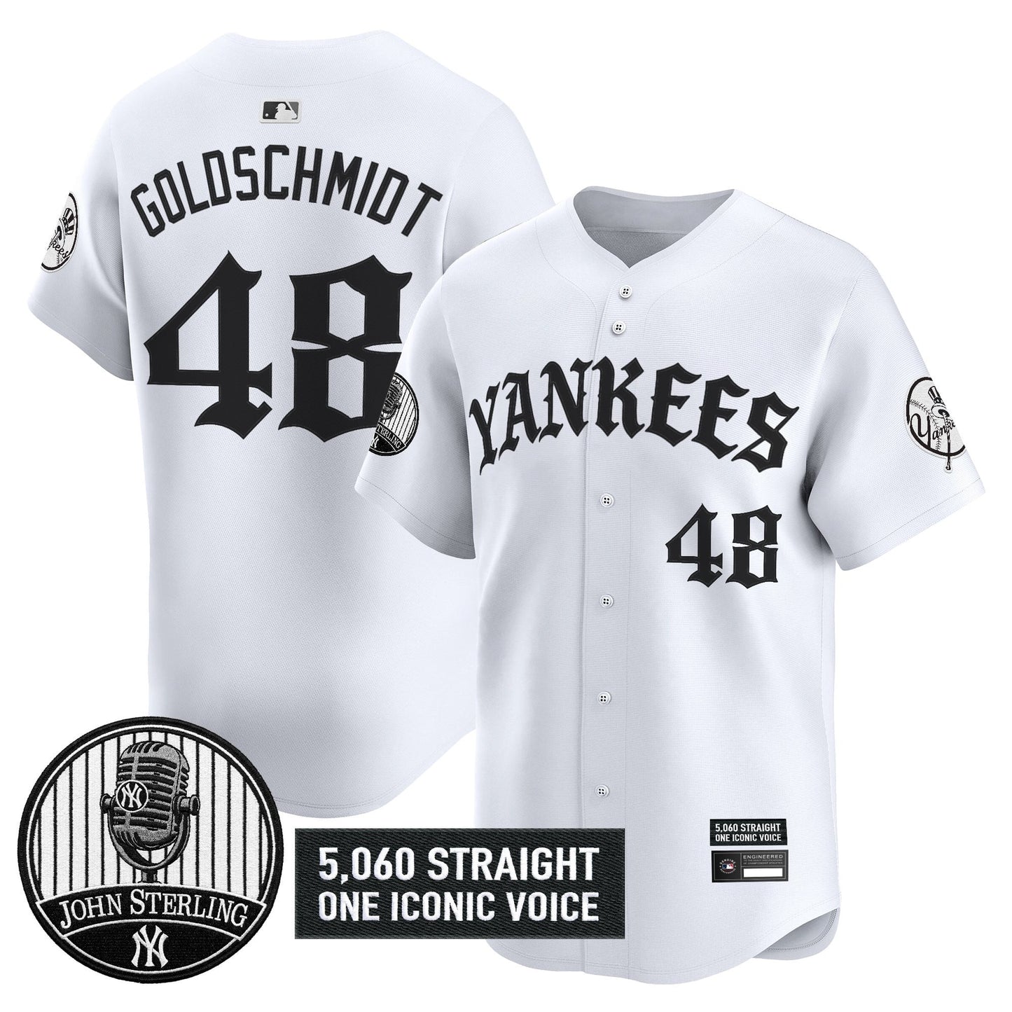 New York Yankees 'Old English Edition' Vapor Premier Limited Jersey - John Sterling Patch - All Stitched