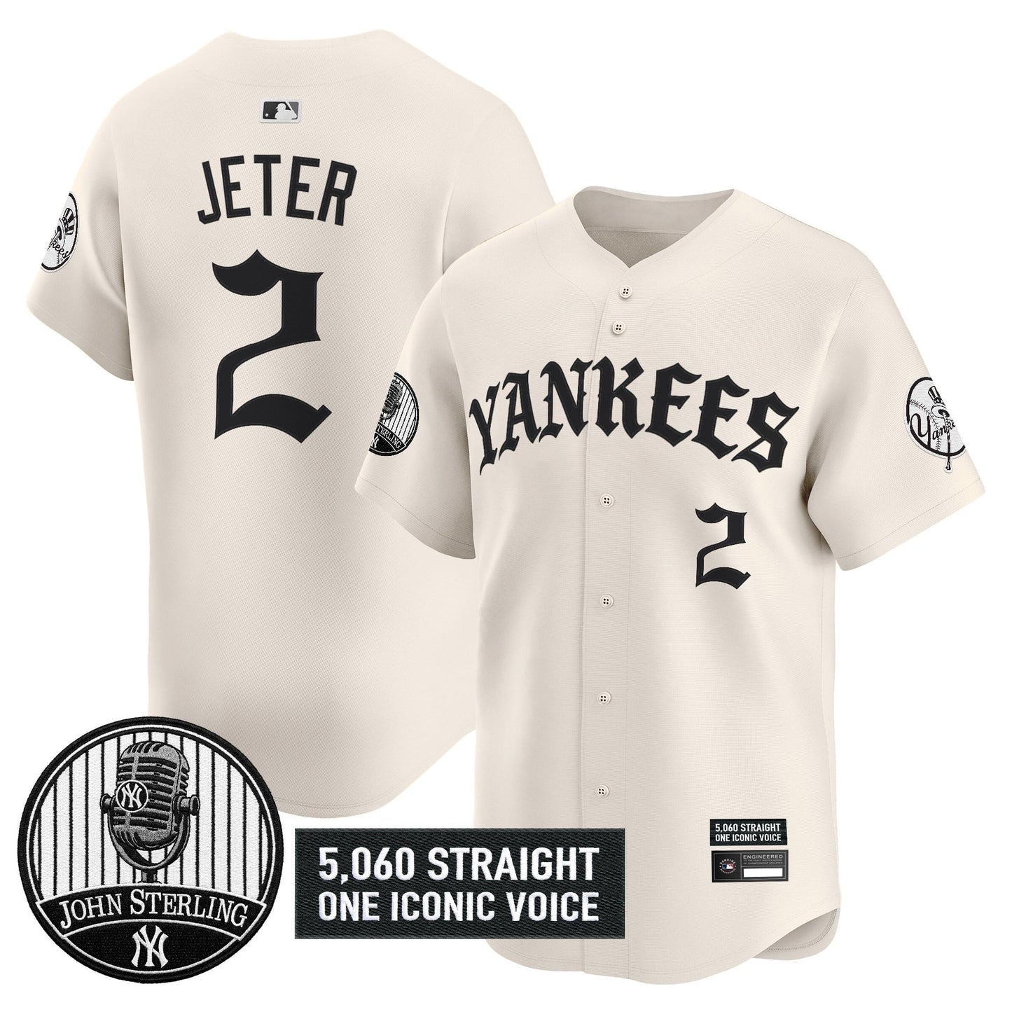 New York Yankees 'Old English Edition' Vapor Premier Limited Jersey - John Sterling Patch - All Stitched