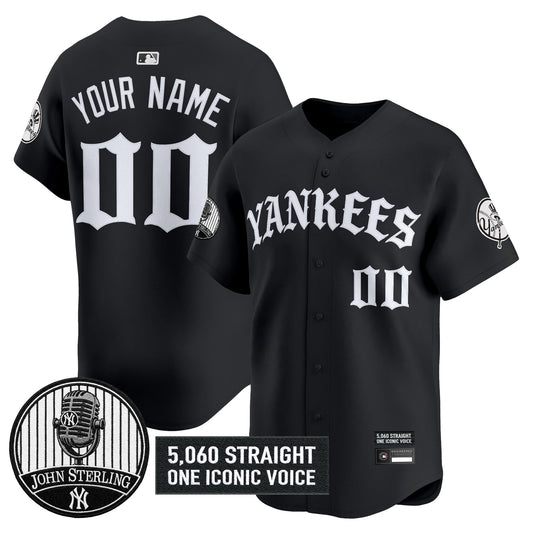 New York Yankees 'Old English Edition' Vapor Premier Limited Custom Jersey - John Sterling Patch - All Stitched