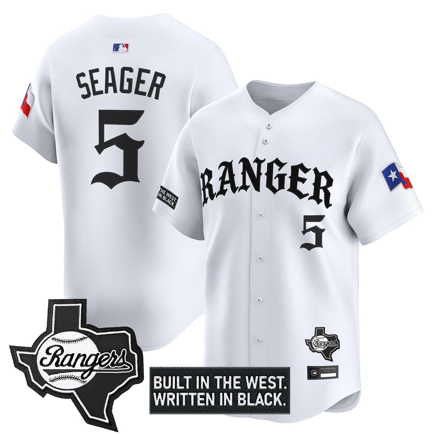  Texas Rangers 'Old English Edition' Vapor Premier Limited Jersey - All Stitched