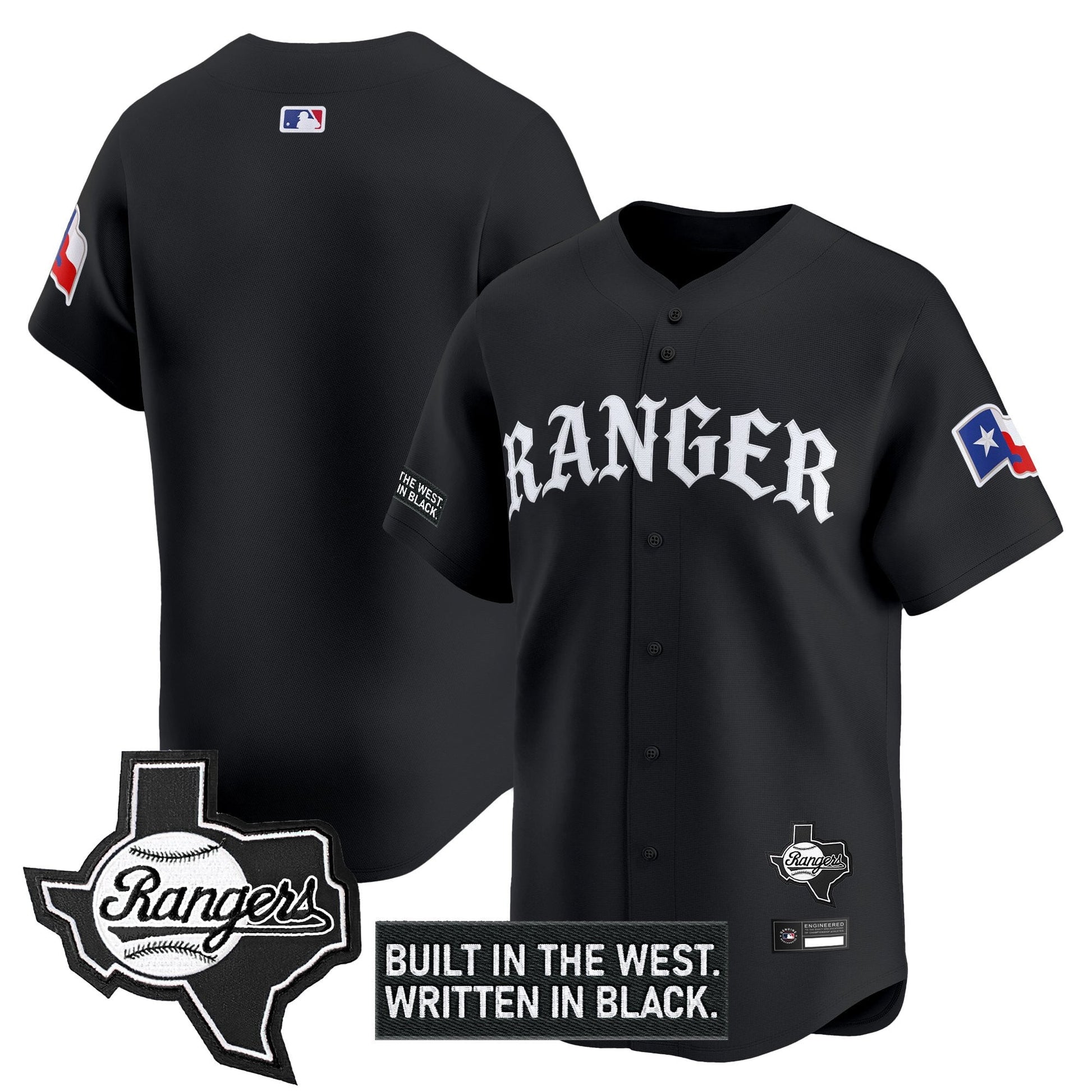  Texas Rangers 'Old English Edition' Vapor Premier Limited Jersey - All Stitched