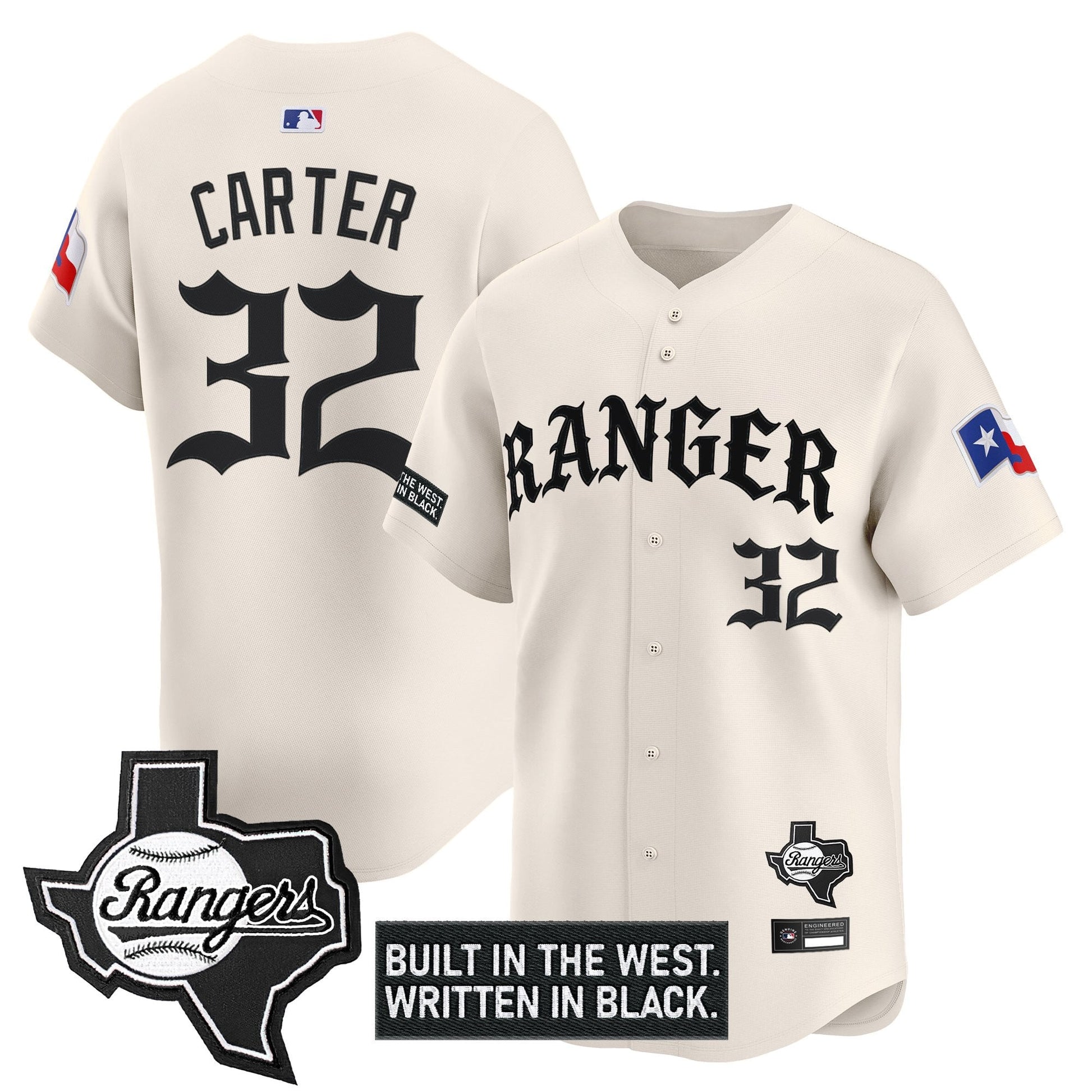  Texas Rangers 'Old English Edition' Vapor Premier Limited Jersey - All Stitched