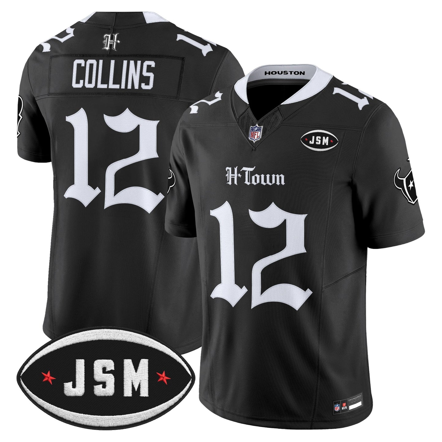  Houston Texans Janice McNair Memorial Patch Vapor Limited Jersey - Gothic Edition - All Stitched