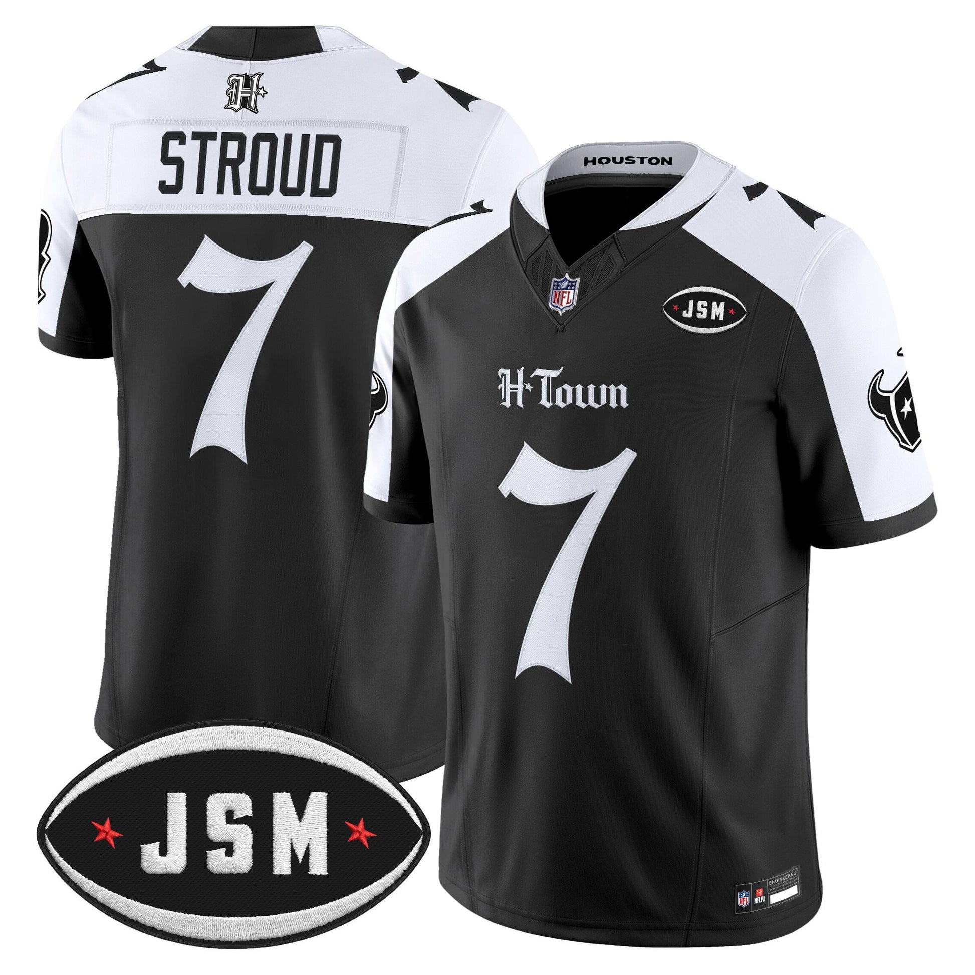  Houston Texans Janice McNair Memorial Patch Vapor Limited Jersey - Gothic Edition - All Stitched