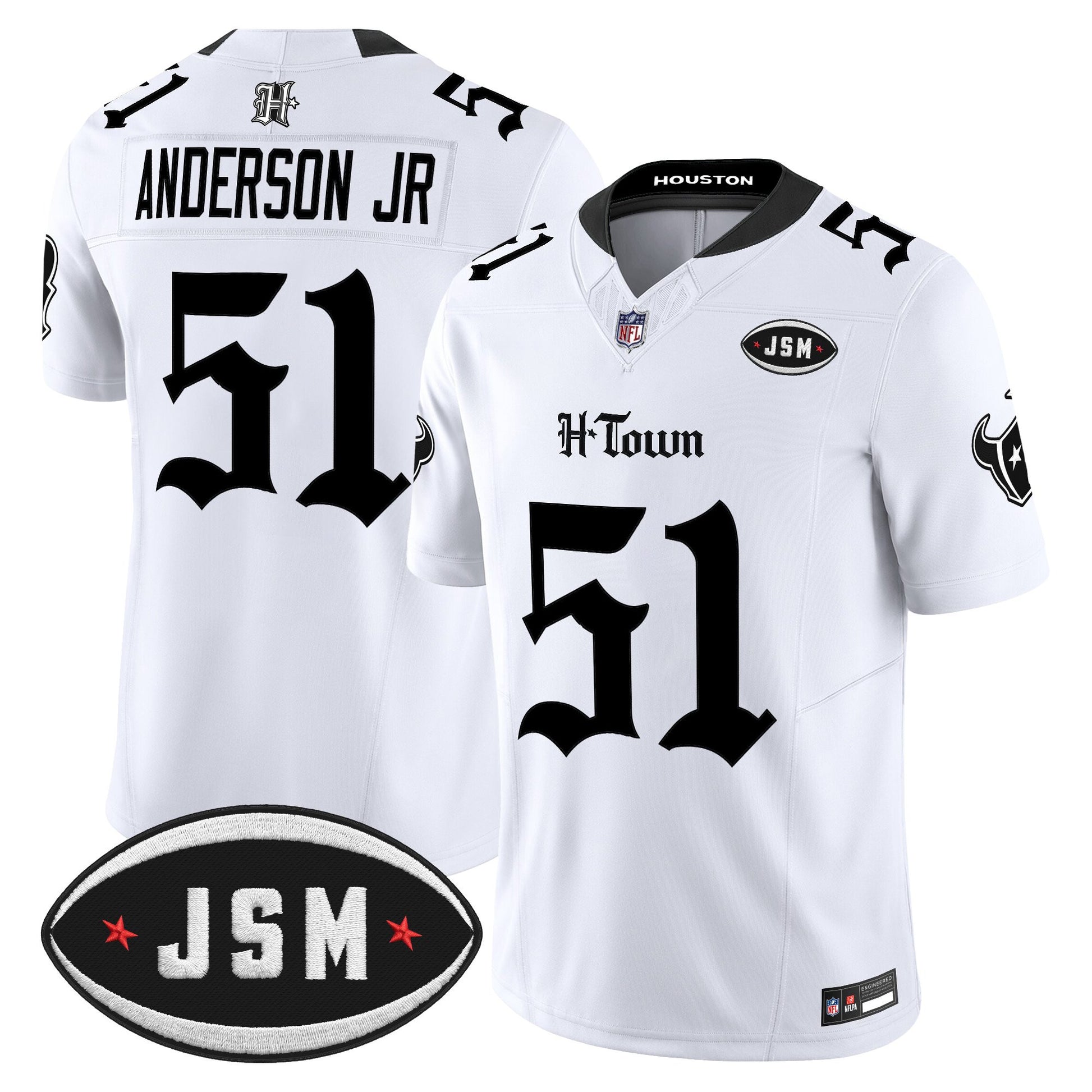  Houston Texans Janice McNair Memorial Patch Vapor Limited Jersey - Gothic Edition - All Stitched