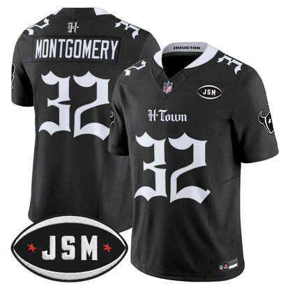  Houston Texans Janice McNair Memorial Patch Vapor Limited Jersey - Gothic Edition - All Stitched