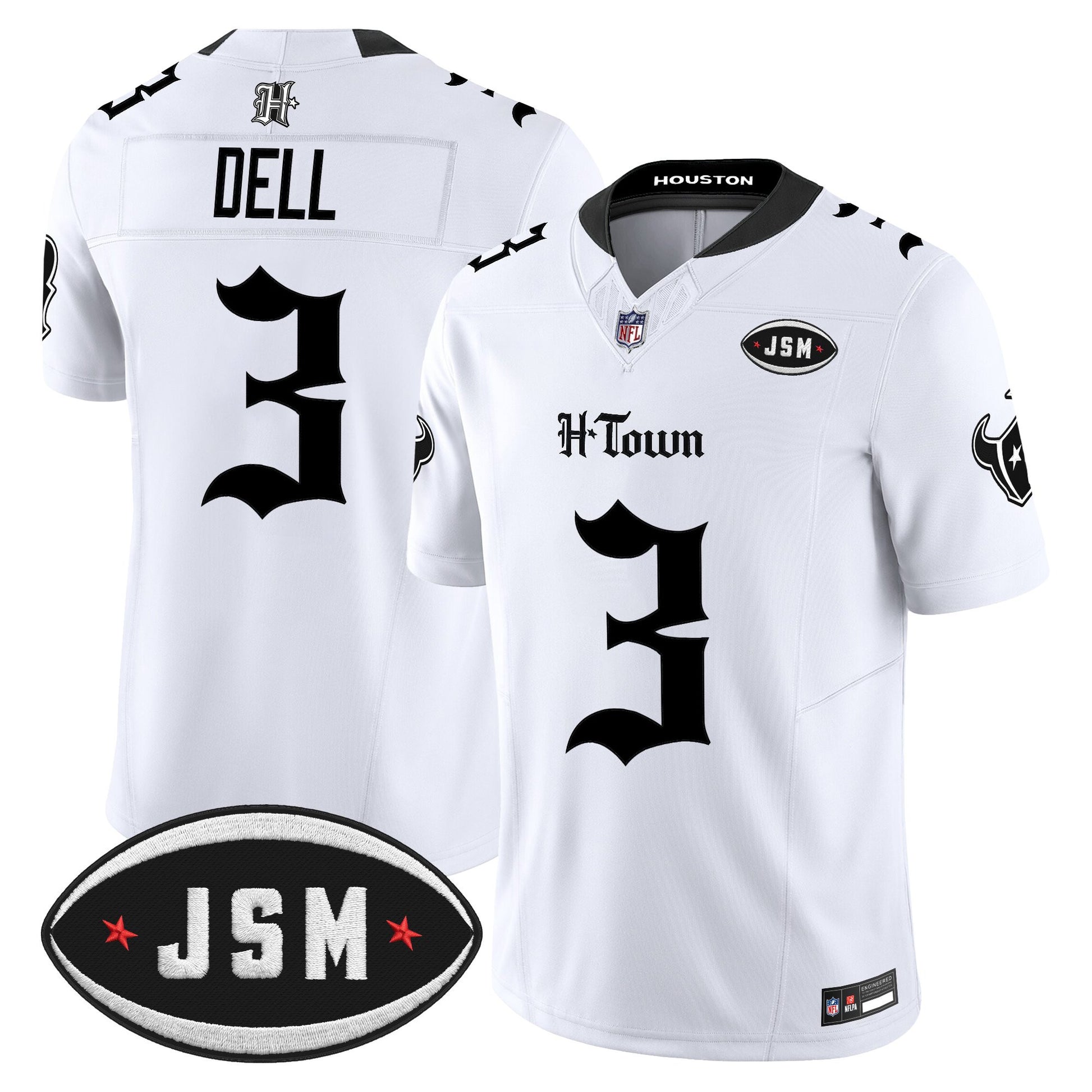  Houston Texans Janice McNair Memorial Patch Vapor Limited Jersey - Gothic Edition - All Stitched