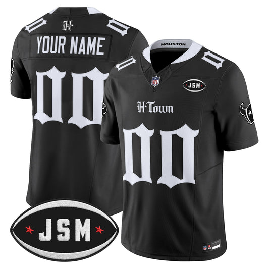 Houston Texans Janice McNair Memorial Patch Vapor Limited Custom Jersey - Gothic Edition - All Stitched