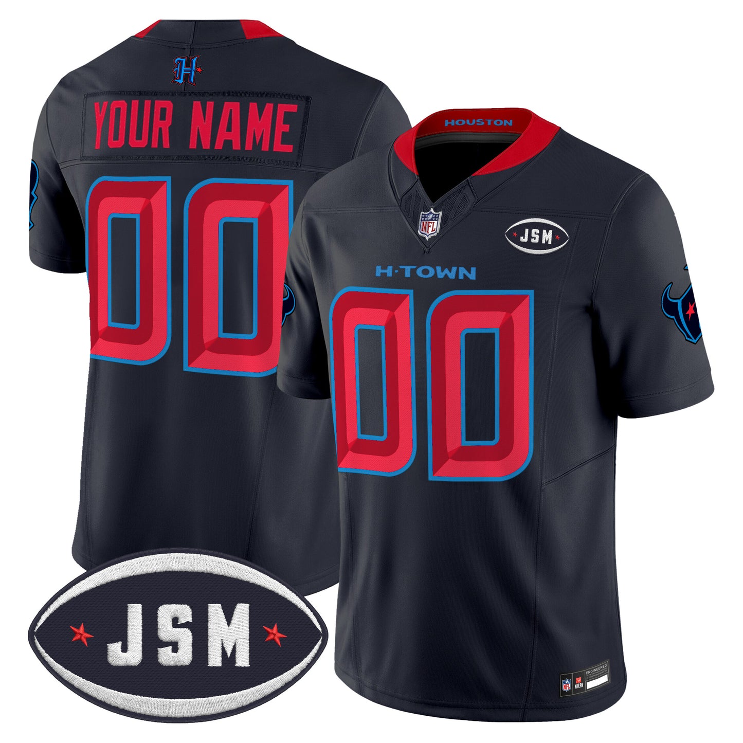 Houston Texan Janice McNair Memorial Patch Vapor Limited Custom Jersey - All Stitched